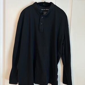 Lufthansa Porsche Design Mens Special Edition Van Laack Henley Shirt Black XL
